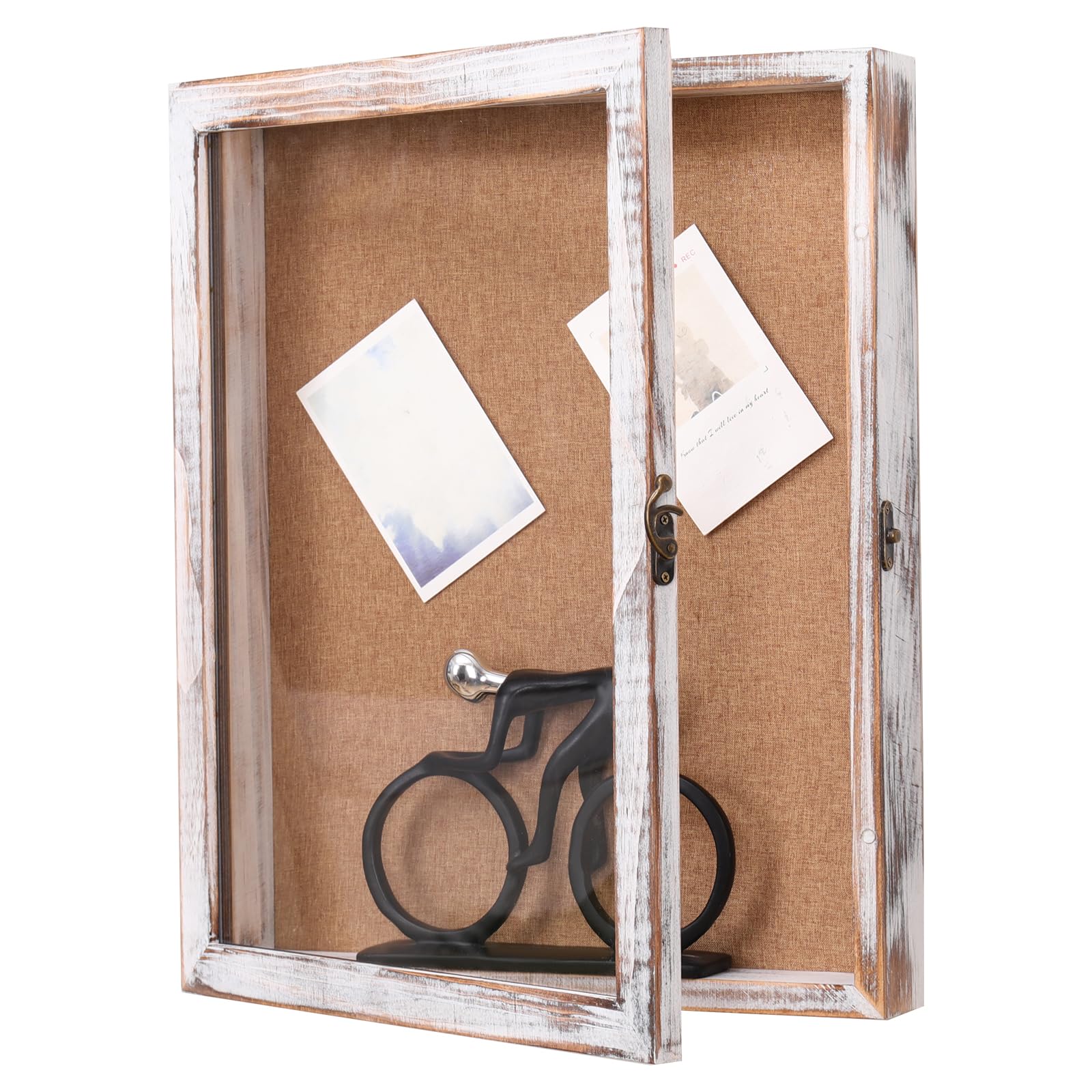 16x20 Shadow Box Frame, Big Wood Shadow Box Display Case with Door for Keepsake Collages Photos Tickets Flowers Bouquet Memorial Items