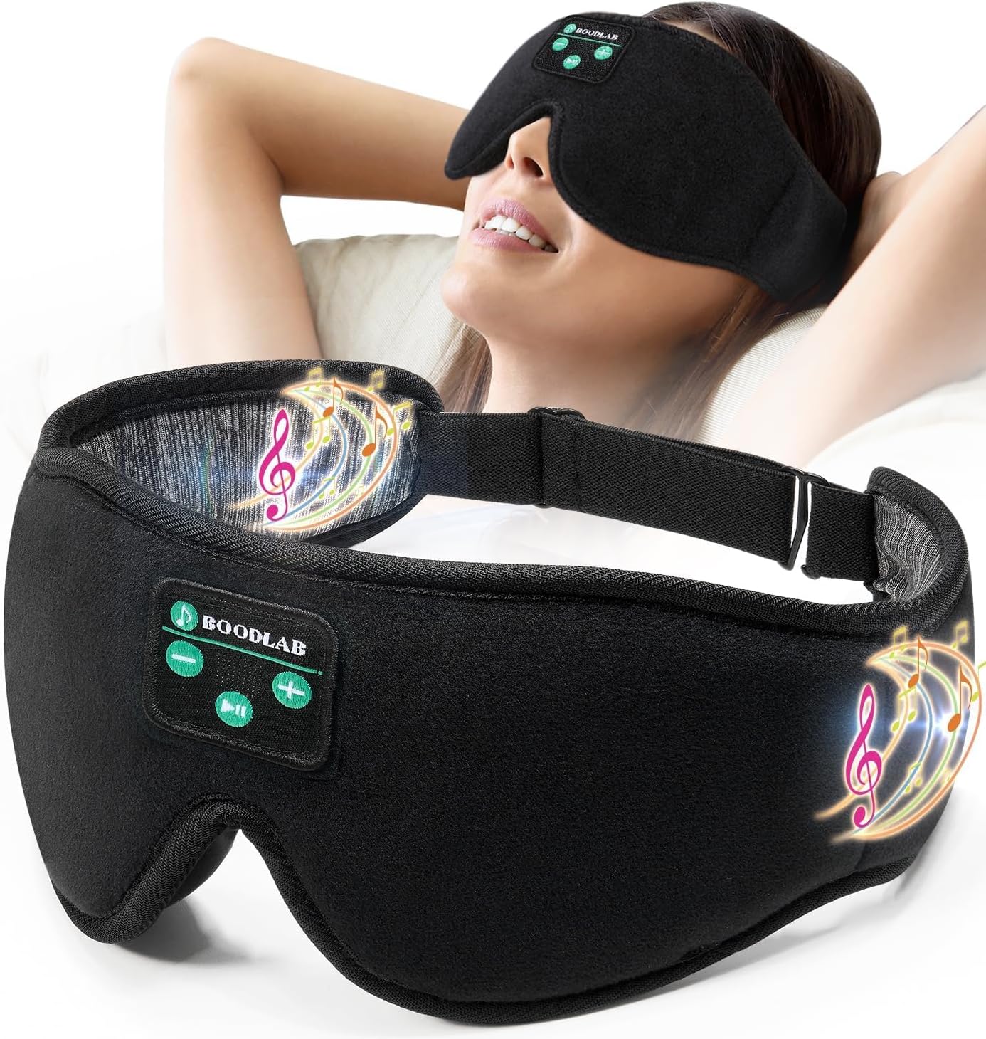 Bluetooth Sleep Mask, Sleep Mask with Bluetooth Headphones, Sleeping Headphones for Side Sleepers Travel Yoga, Cool Tech Gadgets Unique Gift for Valentine's Mother's Day Birthday Christmas