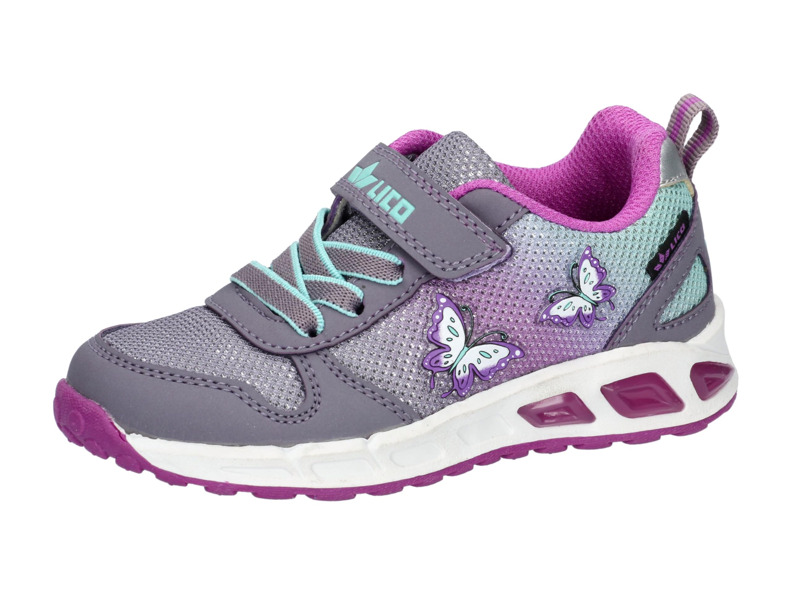 Lico Girl's Blinky Sneaker, Purple Turquoise, 12.5 UK Child