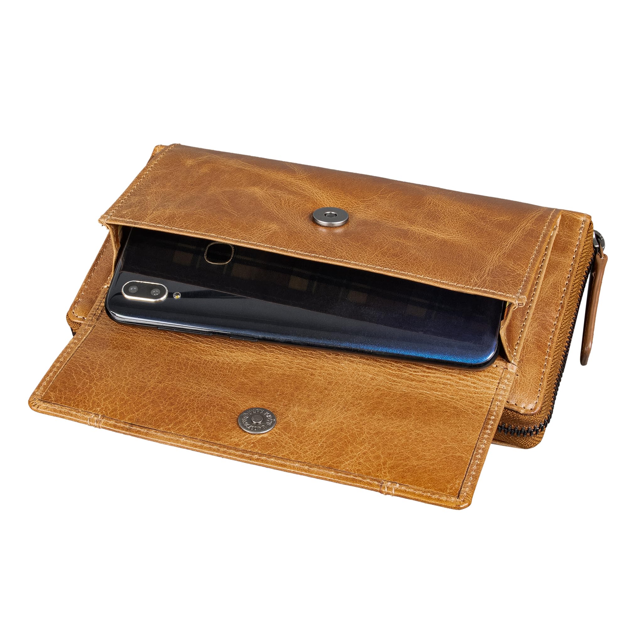 STILORD "Marigold 3-in-1 Echt Leder Portemonnaie Damen - Handytasche zum Umhängen - Crossbody Bag Umhängetasche Clutch Schultertasche Geldbörse Groß 18 Kartenfach RFID Farbe:perugia-braun