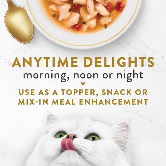 Purina Fancy Feast Lickable Wet Cat Food Broth Complement, Classic With Wild Salmon and Vegetables, (Pack of 16) 1.4 oz. Pouches