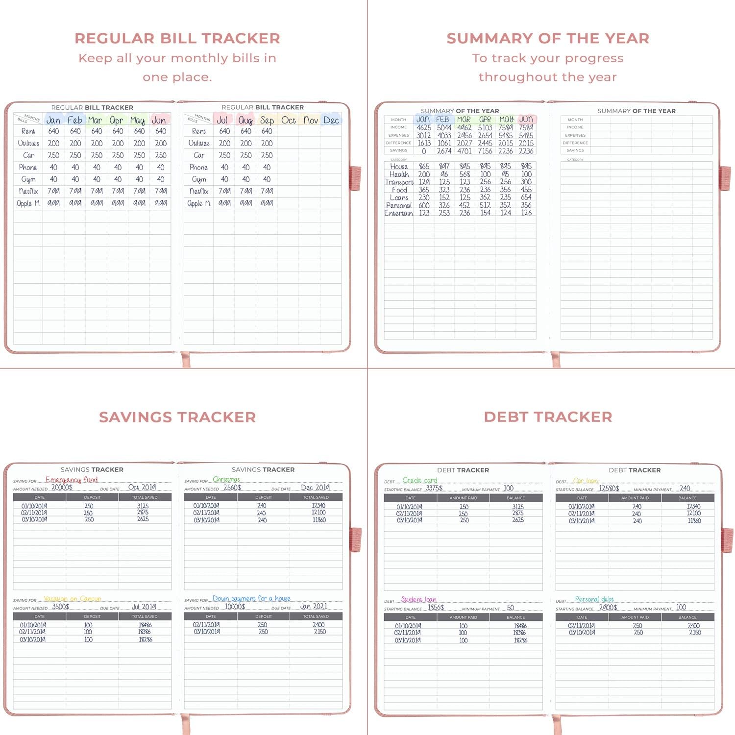 Clever Fox Budget Book – Financial Planner Organizer & Expense Tracker Notebook. Money Planner Account Book for Household Monthly Budgeting and Personal Finance. Compact Size (5.3" x 7.7") – Rose Gold : Office Products