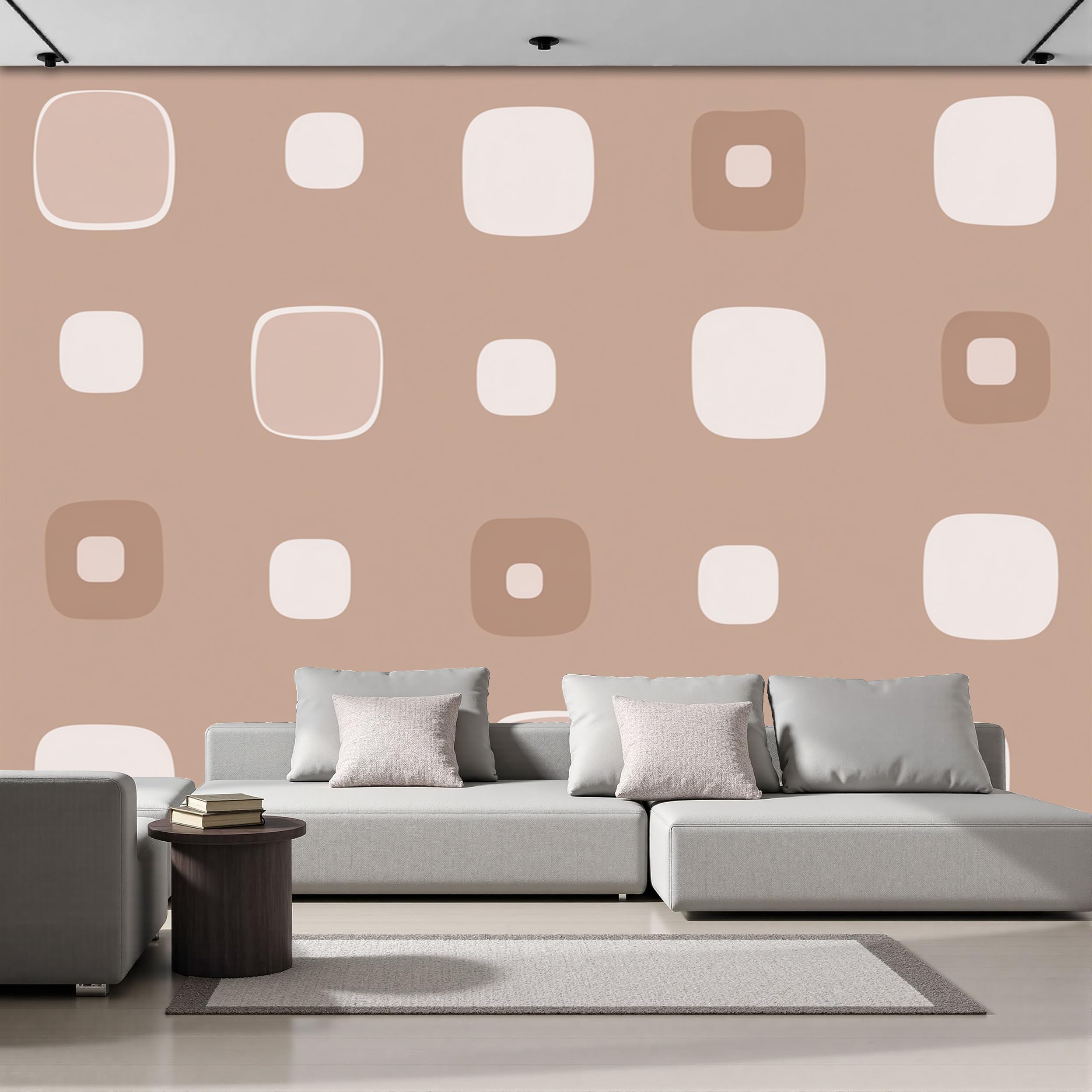 Papier peint panoramique intissé géométrique 350x256cm pour agrandir une pièce avec l'effet 3D