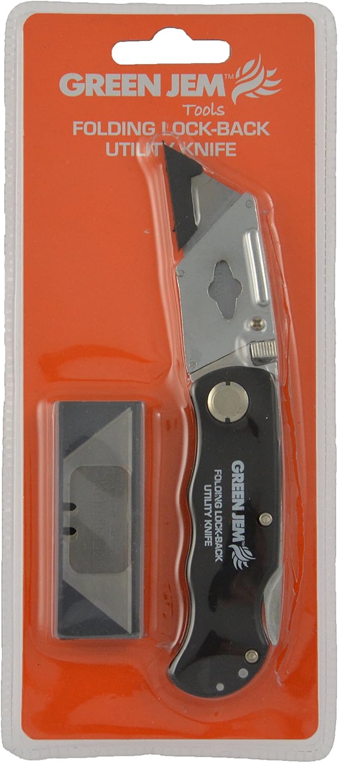 Green Jem HWLBK4 Folding Lock Back Utility Knife, MultiColour