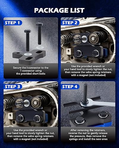 Miniatura 4 de Orion Motor Tech LS Herramienta de compresor de resorte de válvula, herramienta de extracción de resorte de válvula compatible con motores LS1 LS2