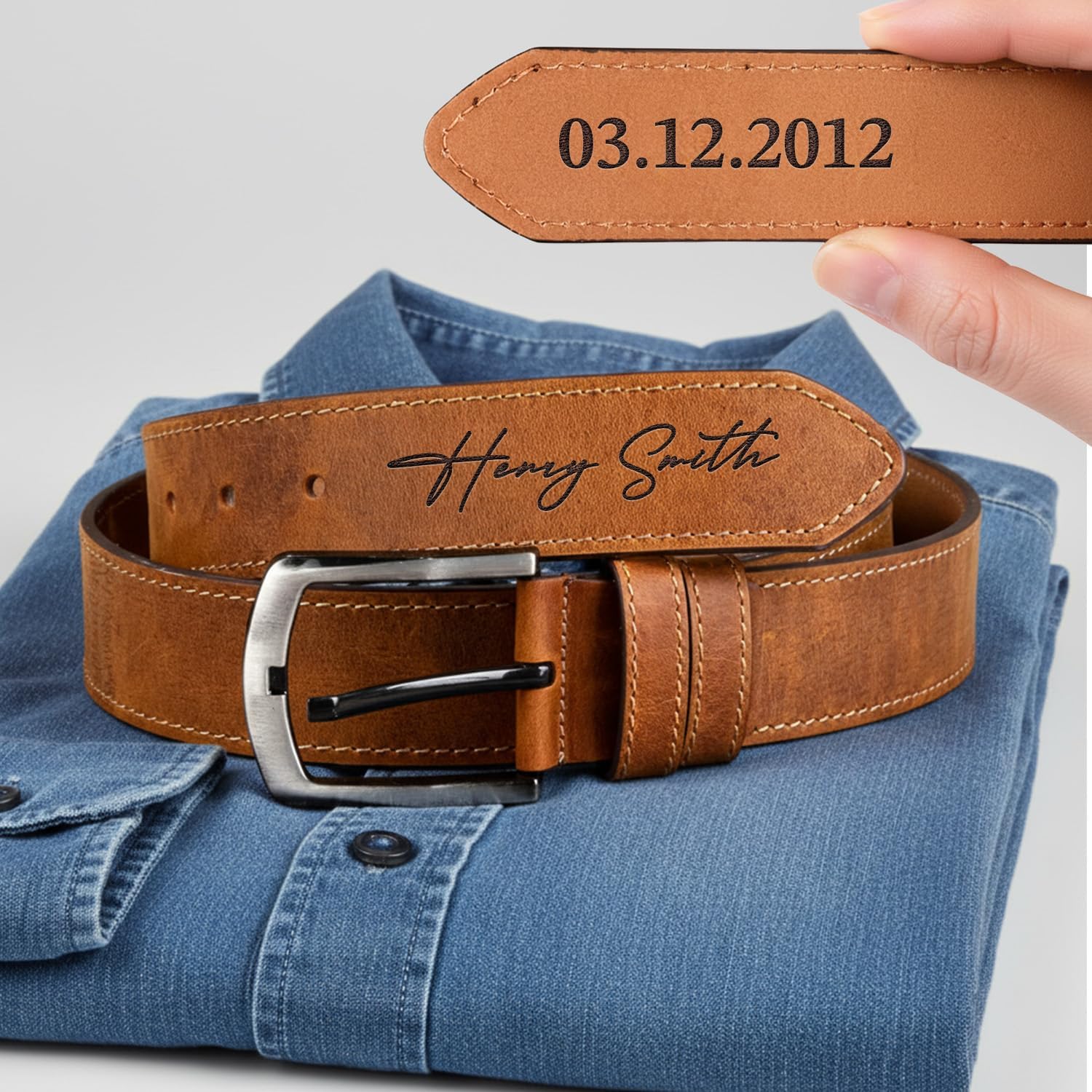 Personalized Leather Belt for Men Gift, Dad, Husband, Custom Leather Men Belt for Christmas, Birthday, Anniversary, Fathers Day, Wedding, Graduation, Valentines Day, Custom Belt Gifts for Him