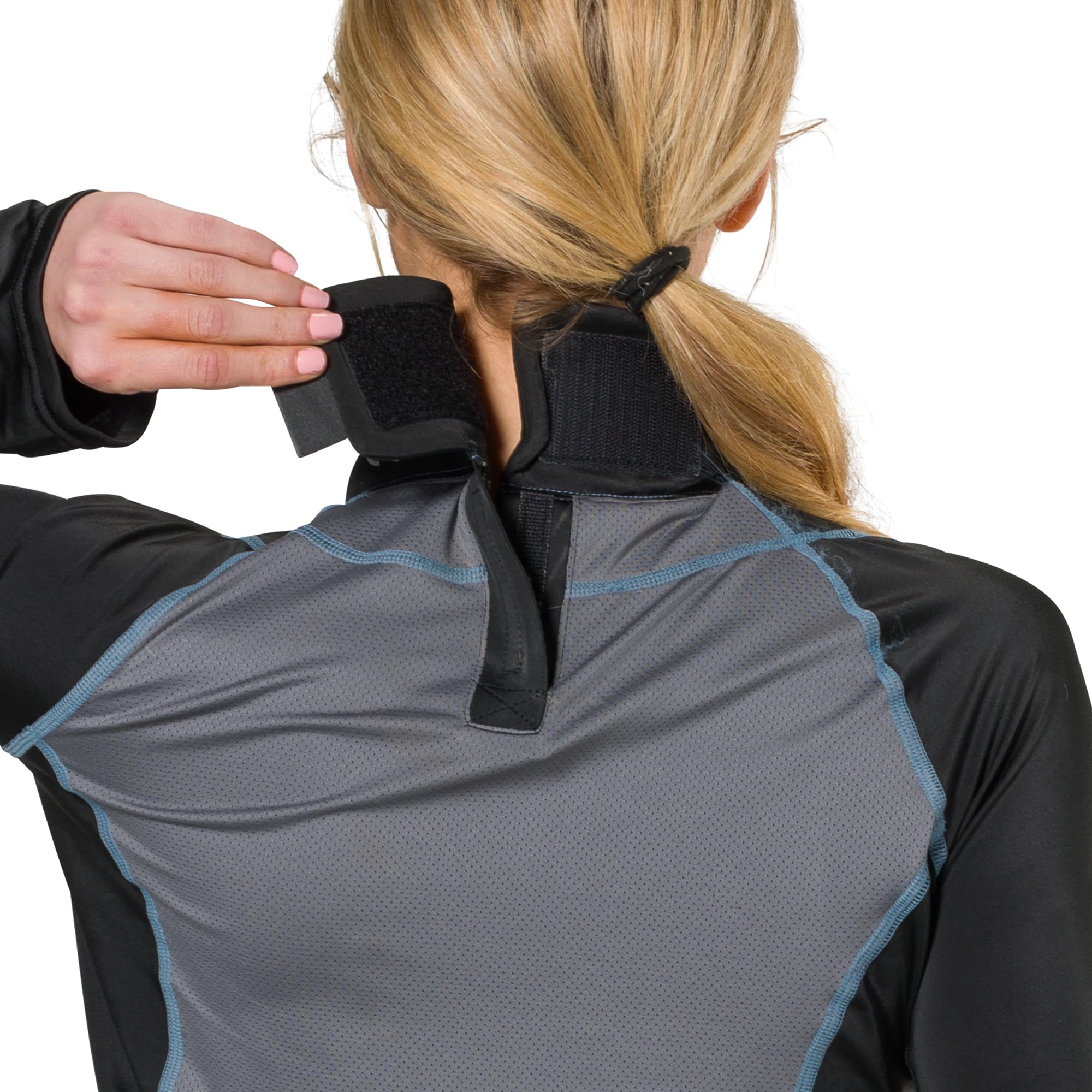 Shock Doctor Maglia a compressione per hockey, con protezione per il collo, a maniche lunghe, con protezione per il collo integrata