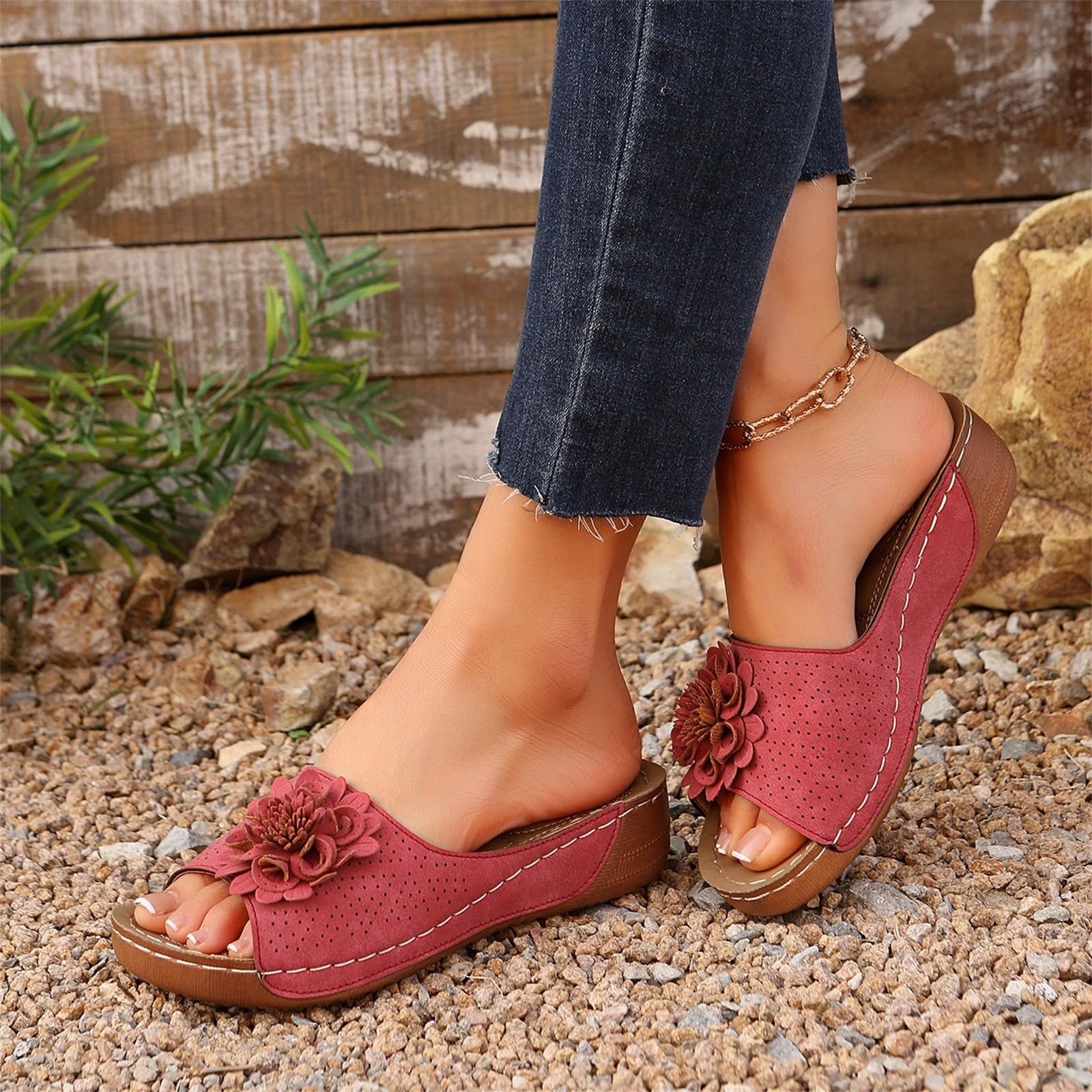 Generisch Scarpe da donna con plateau con tacco a blocco, sandali con fibbia, per cosplay, con tacchi alti, Mary Jane, scarpe rotonde in pizzo, eleganti scarpe con tacco slip-on