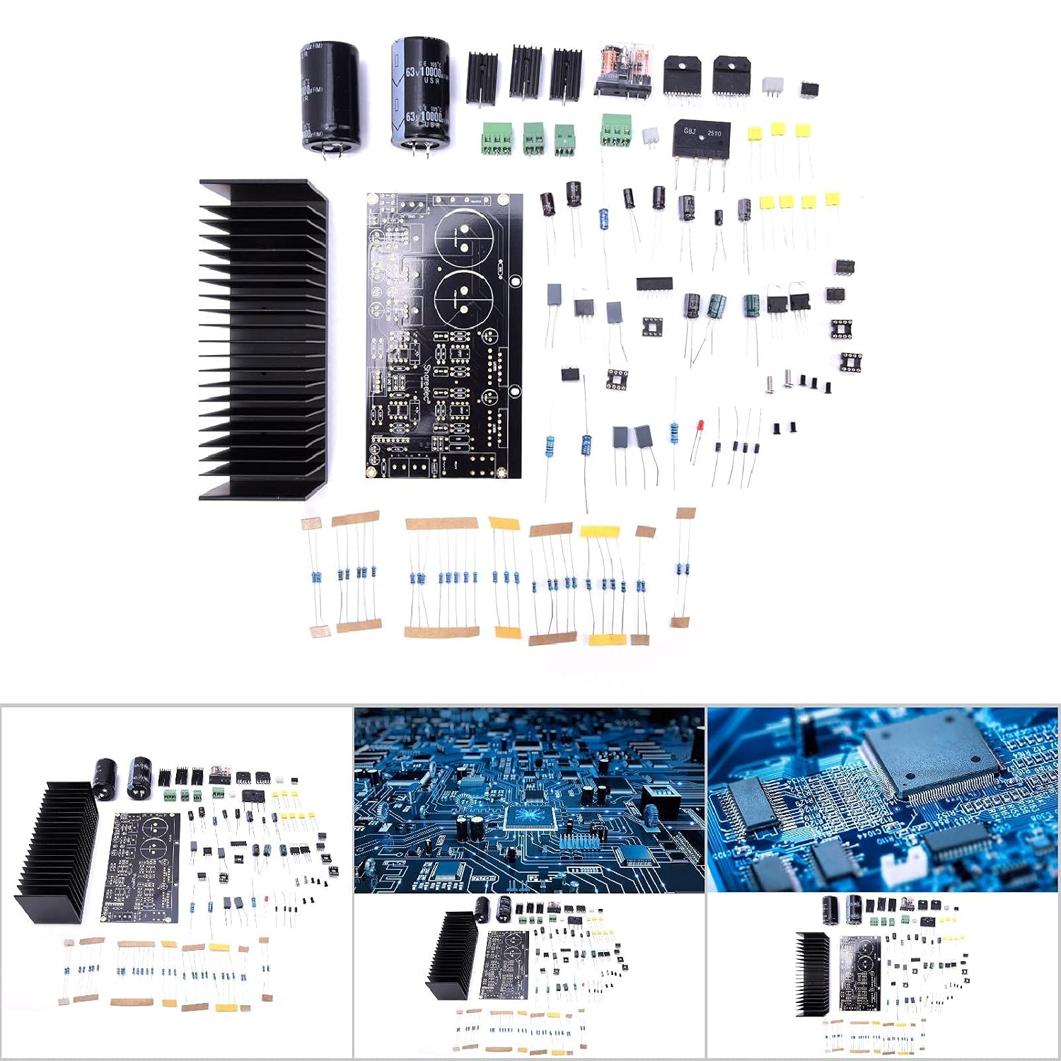LM3886 DIY Stereo Amplifier Board Kit OP07 DC Servo NE5534 High Power Dual Channel Audio Amplifier with Heat Sink for Home Theater Studio and Audiophiles