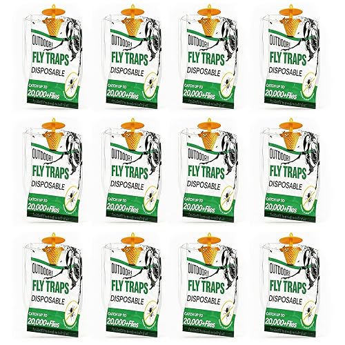 Fly Traps Outdoor 12 Pack Water Activated Disposable Fly Catcher