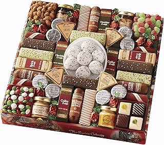 The Swiss Colony 43 Season Pleasers - Assorted Summer Sausage Meats, Mini Meat Sticks, Cheese Bricks and Wedges, Spreadables, Candies, & Chocolate Treats, Meat and Cheese Gift Set, Charcuterie Board