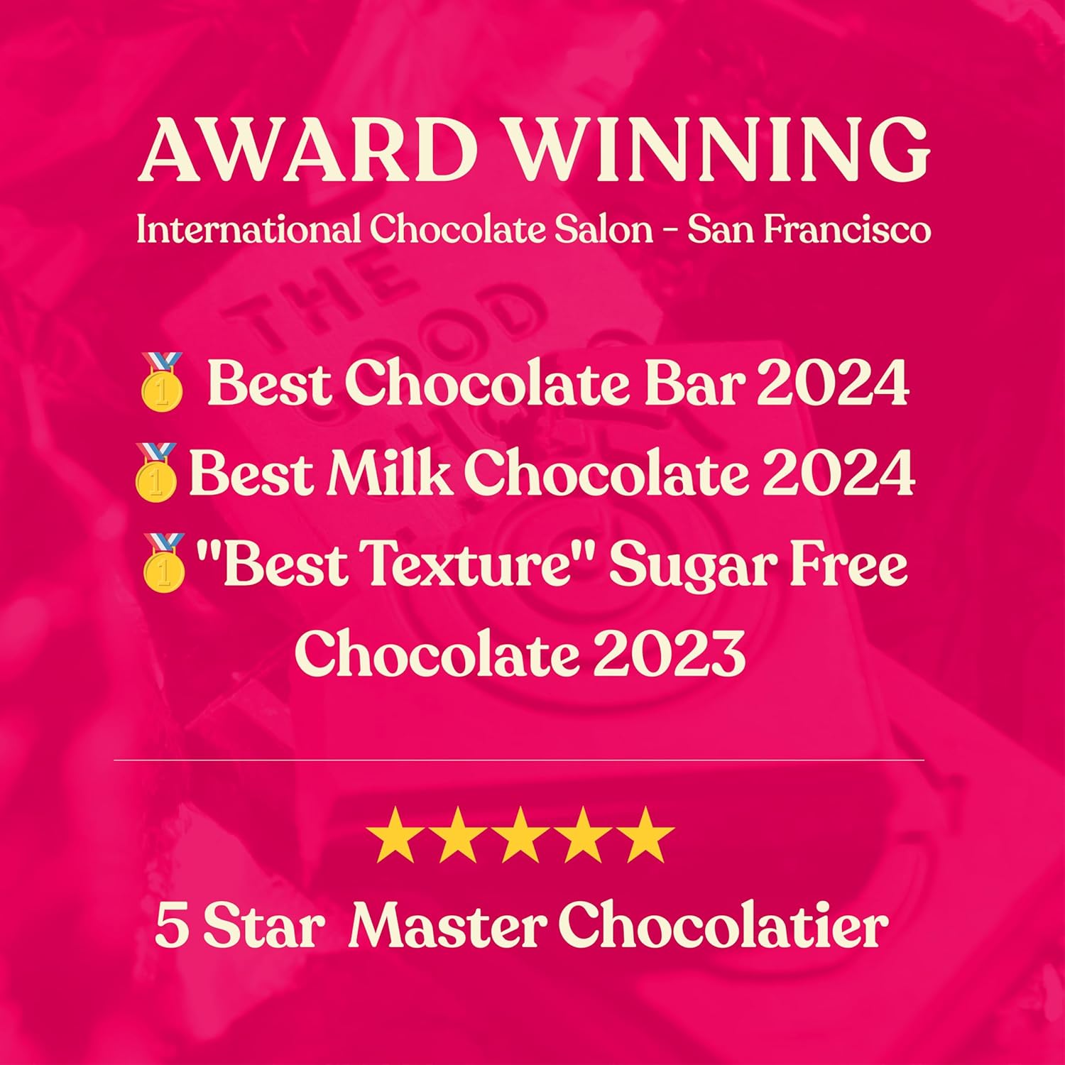 The Good Chocolate - Himalayan Salt Keto Chocolate Squares, Zero Sugar, Lower Net Carb Snack, Lower Calorie, Vegan Chocolate Candy, 24 Square Family Pack