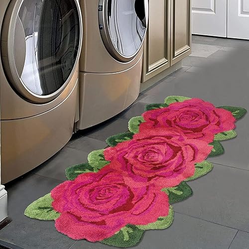 Miniatura 45 de USTIDE Alfombra esponjosa de rosa para piso, alfombra suave y peluda, alfombra hecha a mano, alfombras modernas, alfombras lavables para sala