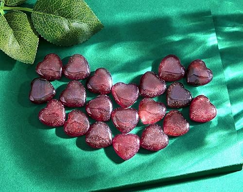 Miniatura 2 de QINJIEJIE 20 piedras de corazón de cuarzo de fresa cristales a granel en forma de amor piedra de preocupación corazón roca bolsillo pulido palma