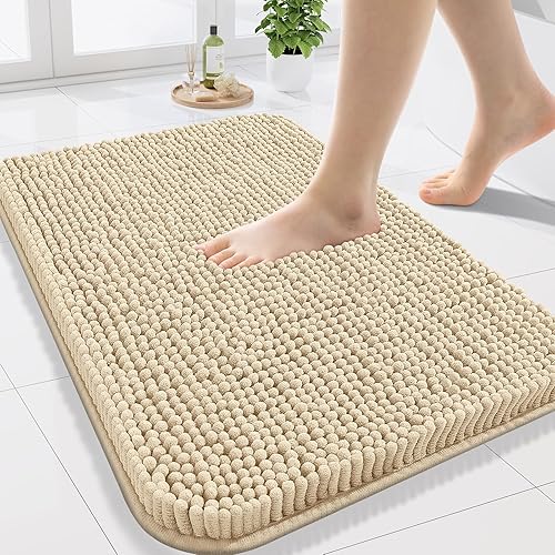 Miniatura 37 de Arotive Alfombras de Baño 30x20, Alfombras de Baño de Chenilla Shaggy Extra Suaves y Absorbentes, Lavables a Máquina con Respaldo de Goma
