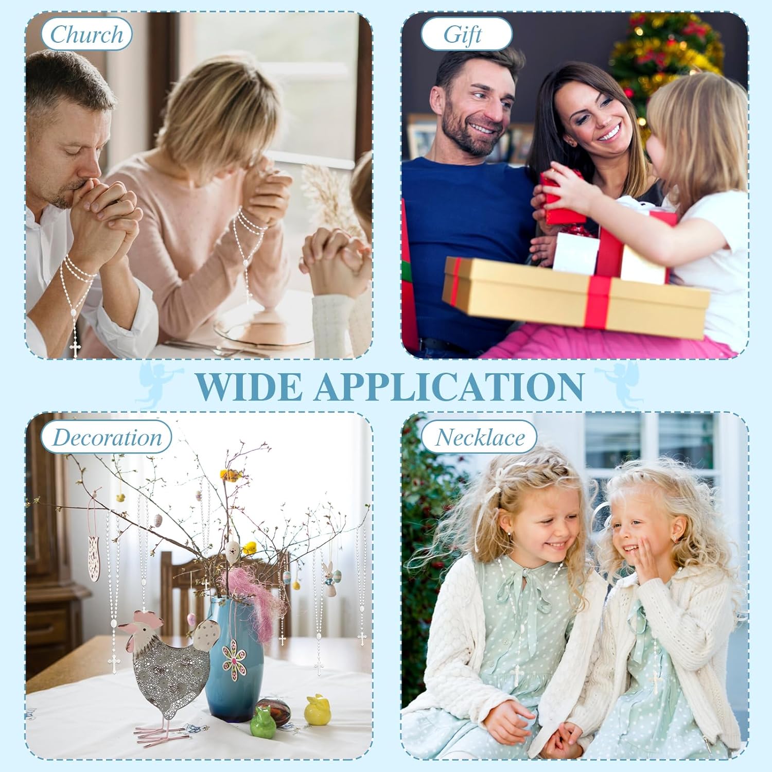 ZYFLSQ 72 Pcs Plastic Rosaries in Bulk, 17 Inch Glow in The Dark Rosary Beads Bulk Rosaries Catholic, First Communion Gifts Catholic Gifts - Image 6