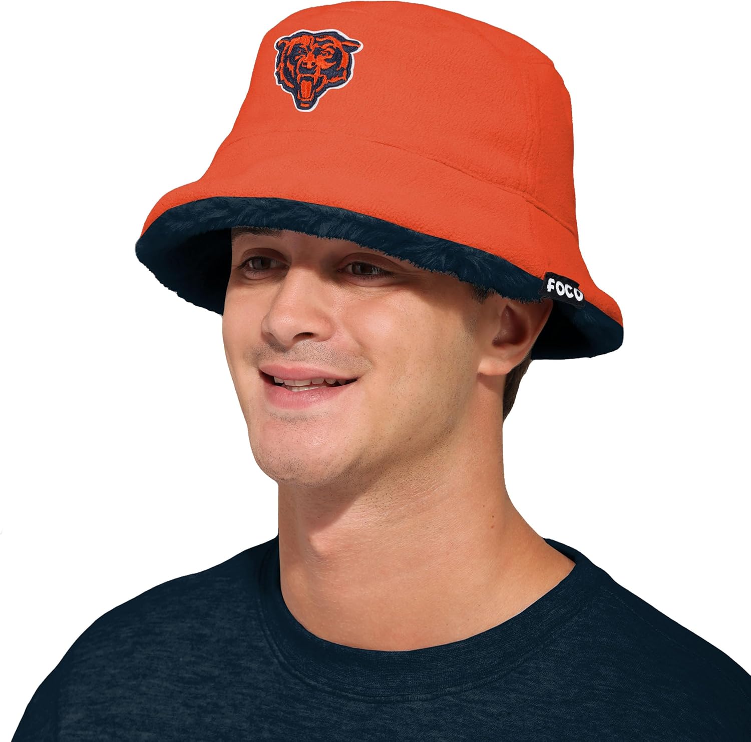 FOCO NFL Unisex-Adult NFL Team Logo Reversible Faux Fur Bucket Hat