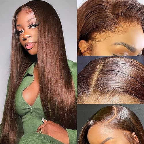 ZLIKE Wear and Go - Peluca de cabello humano sin pegamento, con reflejos degradados, cierre de 5x5, sin pegamento, precortada con abuelitos, cierre