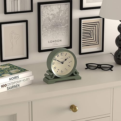 Miniatura 5 de JONES CLOCKS Saloon - Reloj de repisa  Diseño tradicional de doble desplazamiento  Verde  Estilo clásico contemporáneo para escritorio, mesa,