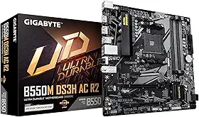 GIGABYTE Placa-mãe B550M DS3H AC R2 AMD AM4, Micro-ATX, DDR4, Dual M.2, SATA 6Gb/s, WIFI5, Realtek GbE LAN, PCIe 4.0