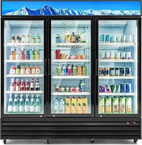 Vista 87 de Wilprep Refrigerador comercial, 22.4 pies cúbicos Refrigerador vertical con pantalla de bebidas con iluminación LED, enfriador comercial de puerta