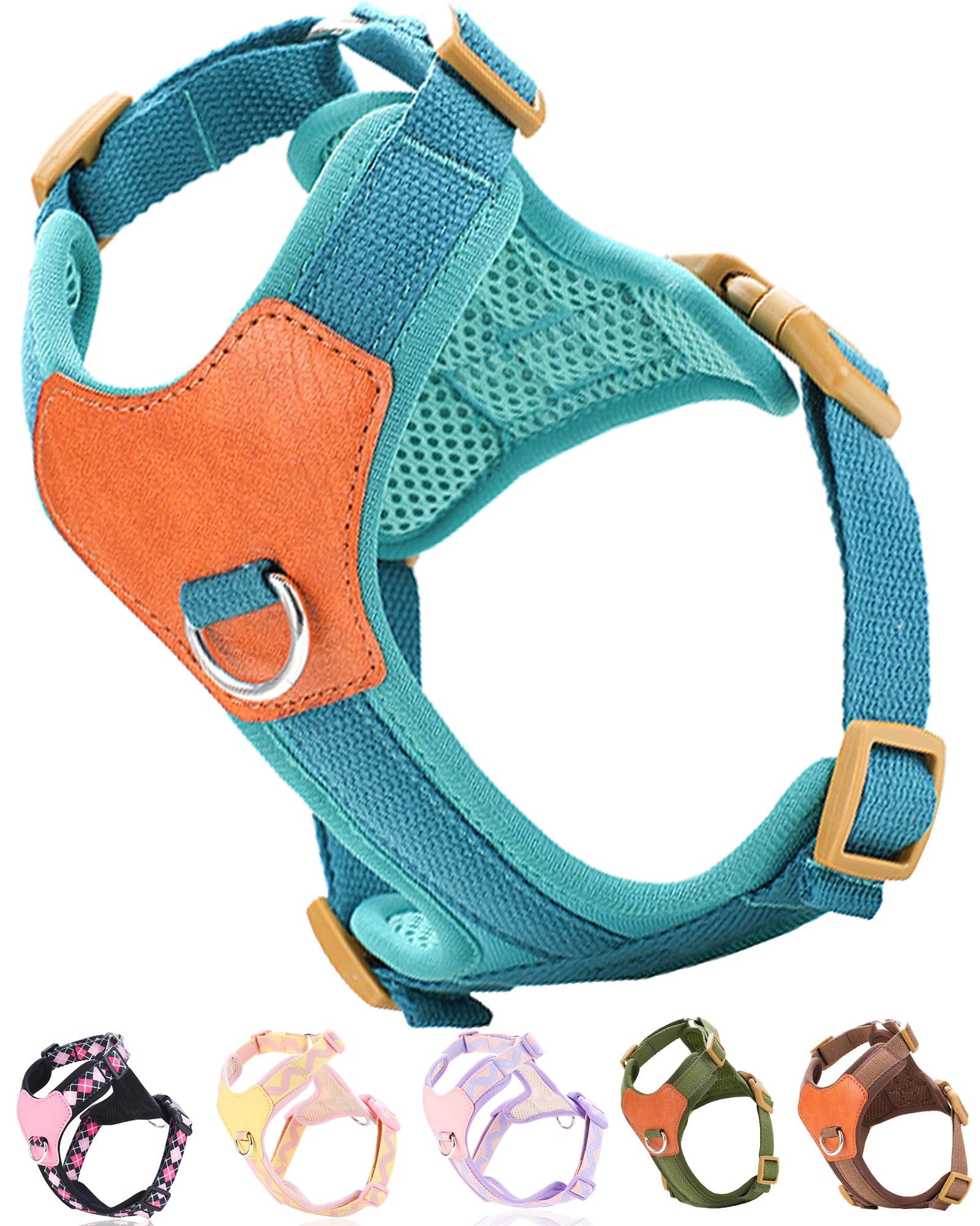 Blue Mediums Dog Harness for Medium Dogs, No Pull Dog Harness with 2 Leash Clips, Puppy Harness,Dog Vest Harness(Blue, M)