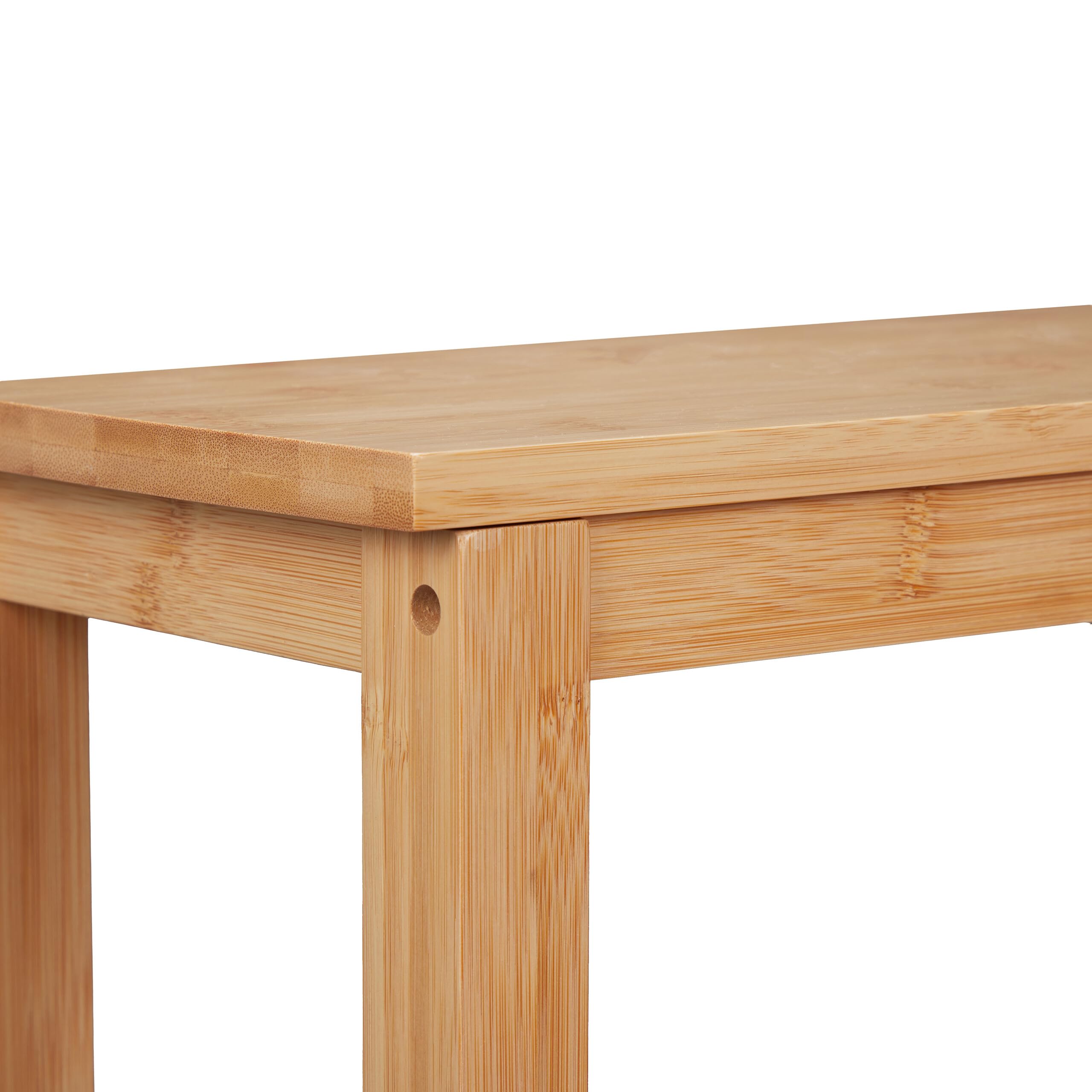 Relaxdays Taburete, 2 Escalones, Bambú, Resiste hasta 100 kg, Niños y Hogar, 40 x 40 x 40,5 cm, Banqueta, Natural