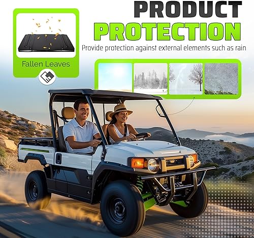 Miniatura 5 de ECOTRIC Techo superior rígido de plástico negro compatible con JD Gator 625 825i / Yamaha Rhino/Kawasaki Mule 4010 Teryx/Bobcat 3400 / Holland