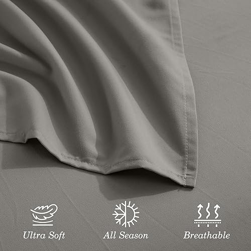 Miniatura 7 de Juego de sábanas de microfibra de 4 piezas prémium de calidad de hotel 1800 hilos, resistente a las arrugas, ultra suave y transpirable, bolsillo