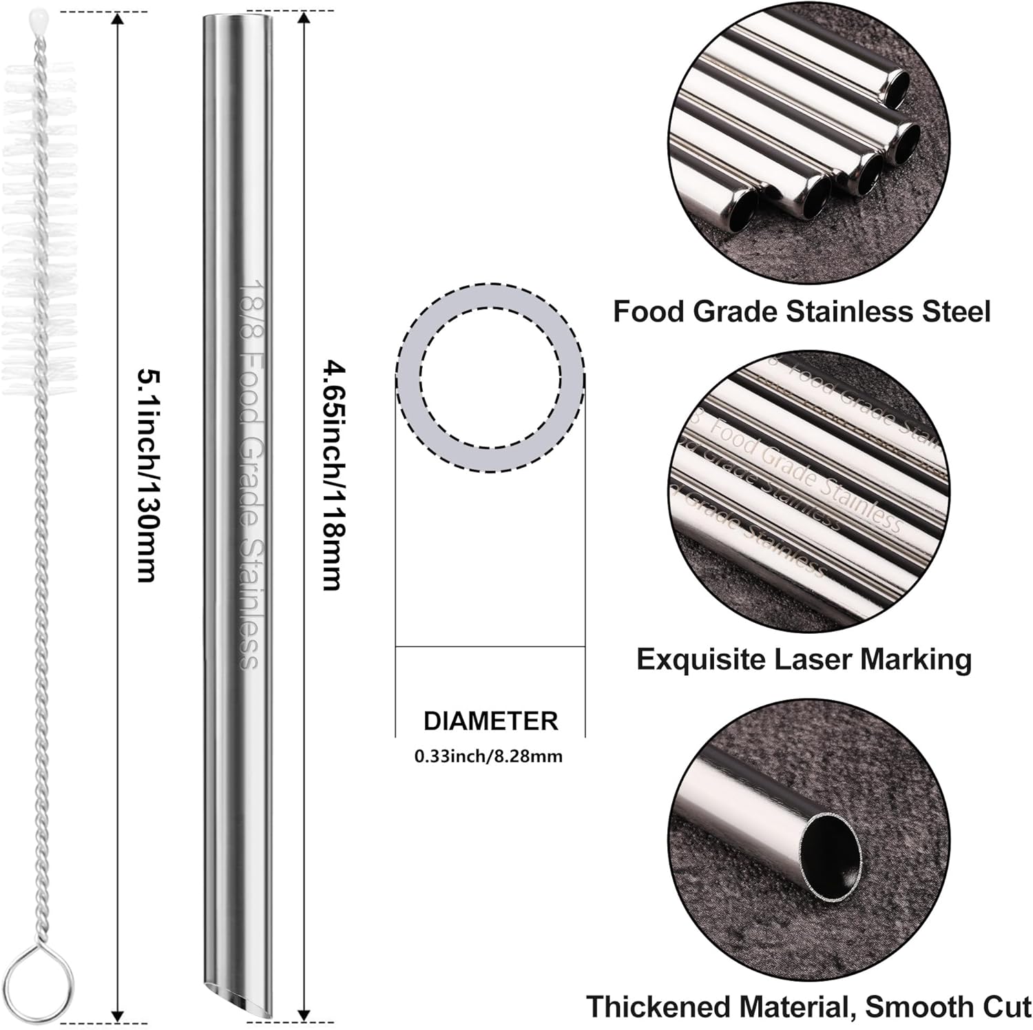Stainless Steel Replacement Straw for Yeti Kids 12 oz Water Bottle