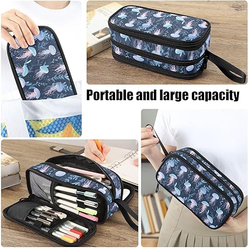 Miniatura 6 de Fustylead Estuche transparente de gran capacidad para lápices, bolsa de maquillaje multiusos, bolsa organizadora de almacenamiento para oficina