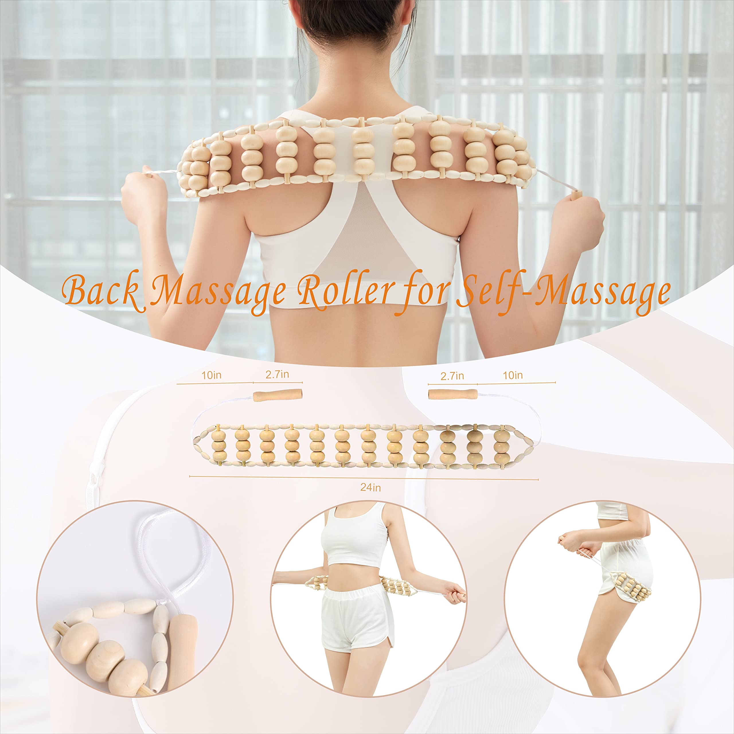 Herramientas de masaje de terapia de madera, kit de maderoterapia para esculpir el cuerpo para drenaje linfático y anticelulitis. Rodillo masajeador de madera para alivio del dolor muscular y espalda