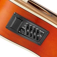 Vista 3 de Ashthorpe Paquete de guitarra acústico-eléctrica de tamaño completo Dreadnought Cutaway - Maderas tonales premium - Natural