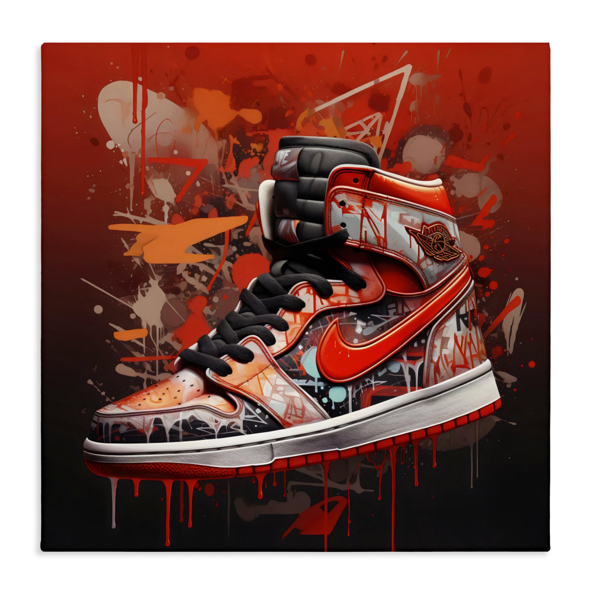 Stupell Industries 'Shades Of Red Sneaker', Canvas Art, 30 x 30 Inches, Easy to Hang and Sturdy, Made in USA, by Creative Studio