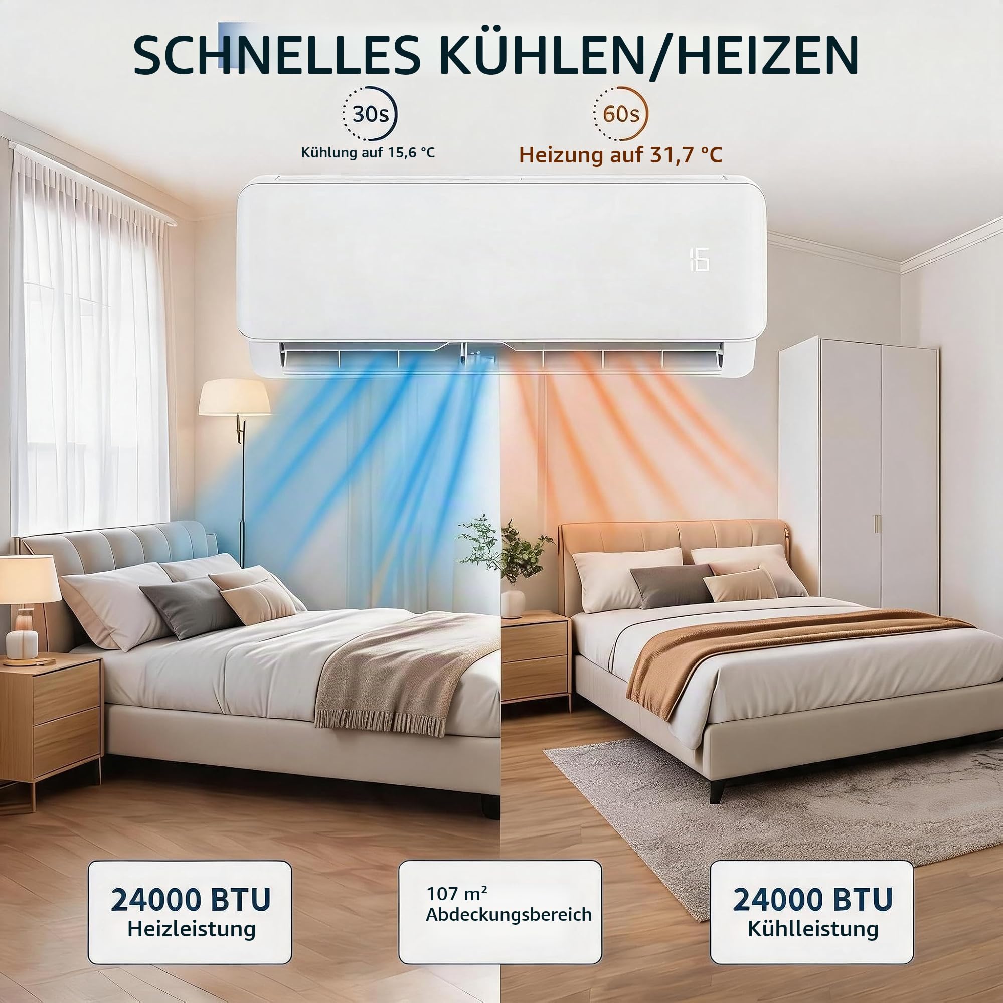 Split Klimaanlage 24000 BTU mit WLAN