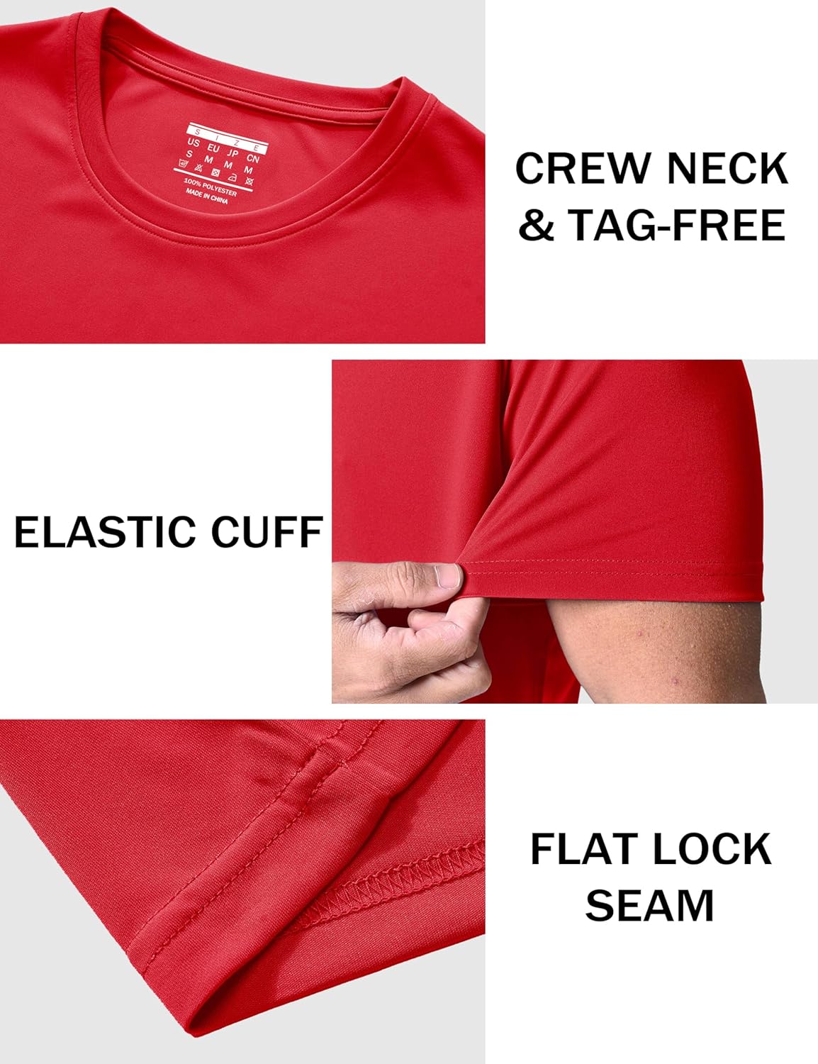 MAGCOMSEN 5 Pack Men's Short Sleeve UPF 50+ Shirts Dry Fit Athletic Rash Guard Workout Running Swim Gym Performance Tshirts - Image 5