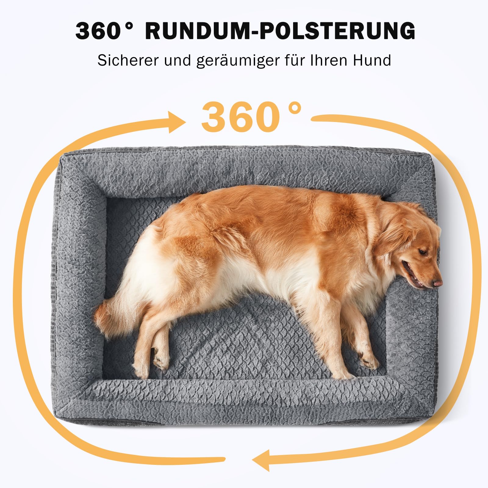 FURTIME Ortopedyczne legowisko dla psa, średniej wielkości, z pianki z pamięcią kształtu, dla małych psów, zdejmowane i nadające się do prania, antypoślizgowe koszyki dla psa, wysoka krawędź, sofa dla