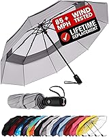 Vista 87 de REPEL Windproof Travel Umbrella - Compact & Withstands Winds up to 85MPH , Strongest Premium Auto Folding Umbrella for Rain and Sun - Durable, Light