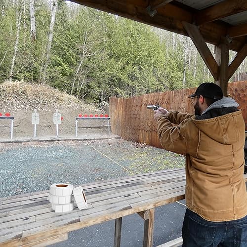 Miniatura 5 de 4000 unidades4 rollos de calcomanías de objetivo, 0.87 pulgadas cuadradas, calcomanías de tiro para práctica de campo de tiro (blanco)