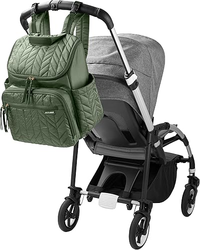 Miniatura 7 de Skip Hop Mochila para pañales Forma, Bolsa de viaje multifunción para bebé con cambiador y accesorio para cochecito, salvia