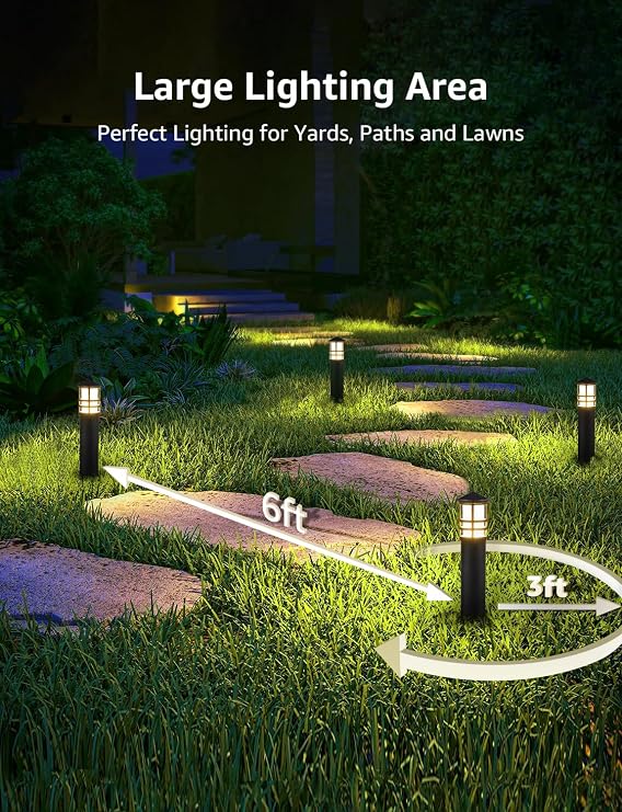 SUNVIE 3W Low Voltage Pathway Lights Wired LED Landscape Pathway Lighting 3000K Warm White Low Voltage Landscape Lights Aluminum Bollard Path Lights for Walkway Yard Garden ETL Listed Cord, 2 Pack