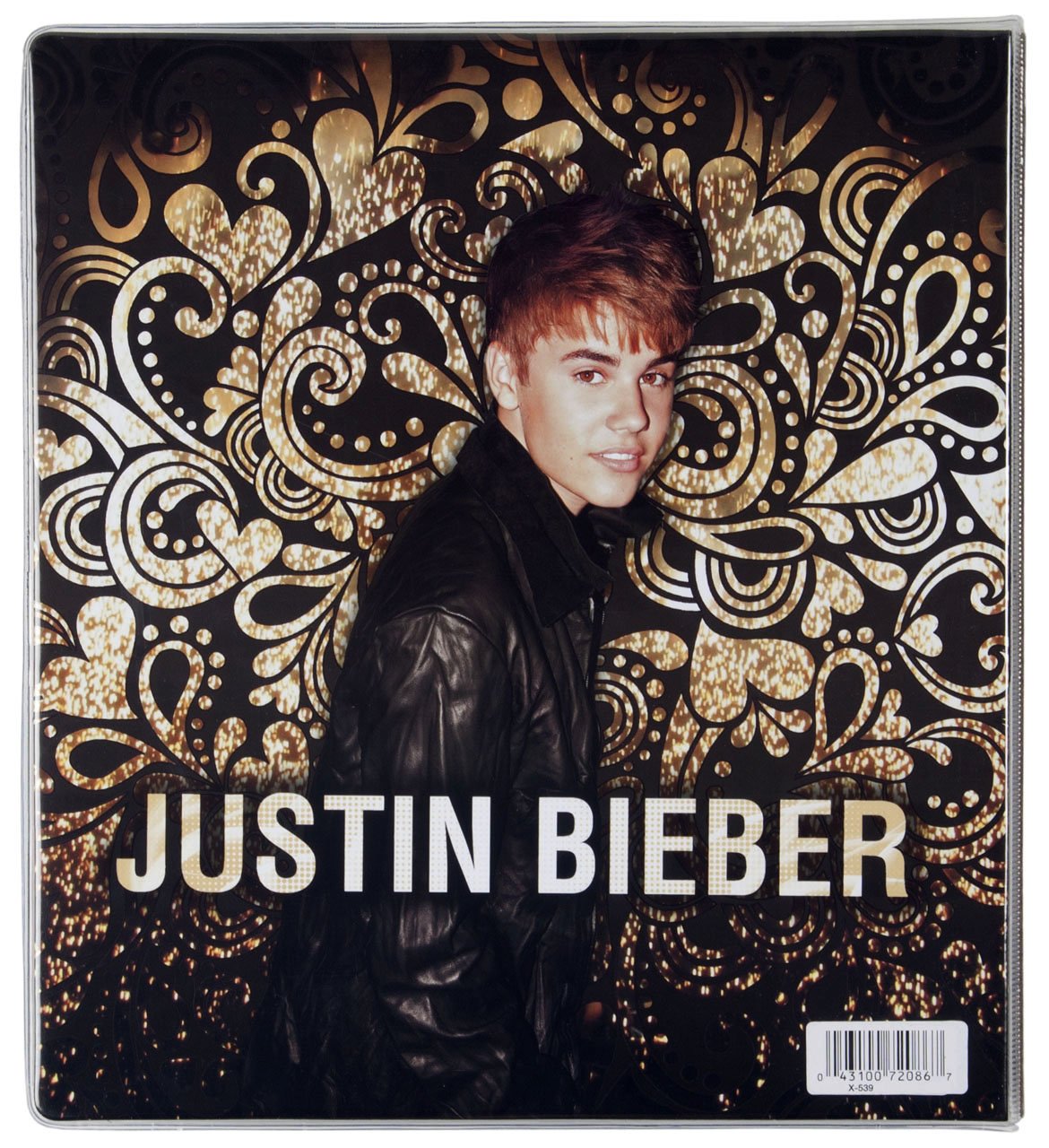 Mead Justin Bieber 1-Inch Heat Sealed Binder, Gold Swirl (72086