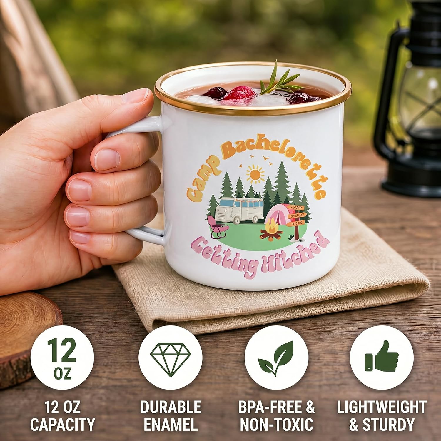 Pickmesh 8 Pcs Camp Bachelorette Enamel Mugs Camp Bach Gift image 3
