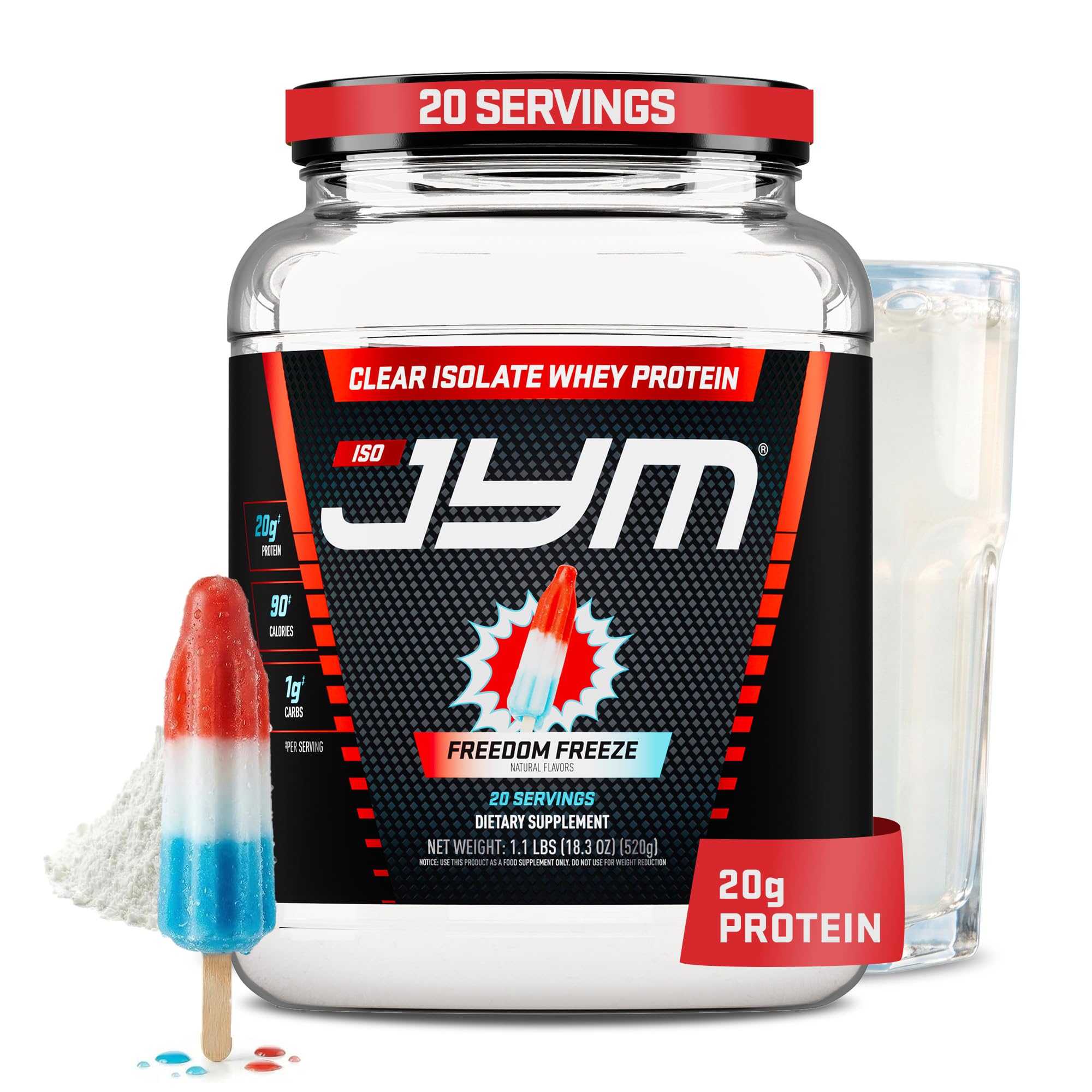 JYM Supplement Science proteína isolada de soro de leite Bombsicle, 20 g, 20 porções
