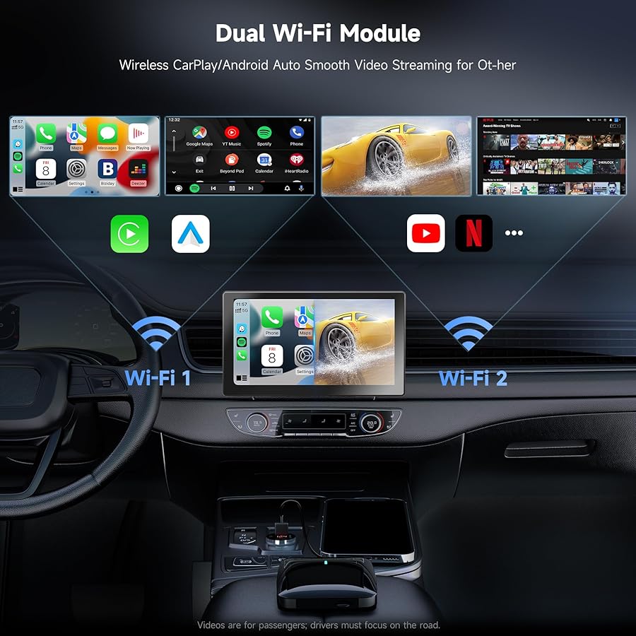 Magic AI CarPlay Box - Wireless CarPlay Adapter with Dual-WiFi Stability, Built-in Android Multimedia System, Enjoy Video & Music Apps, Navigation, AI Voice, Plug & Play for Factory Wired CarPlay - image 4
