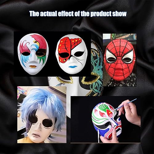 Miniatura 7 de 10 máscaras faciales completas de bricolaje, máscara de papel blanco pintable en blanco, máscara de bricolaje para manualidades, mascarada, cosplay,