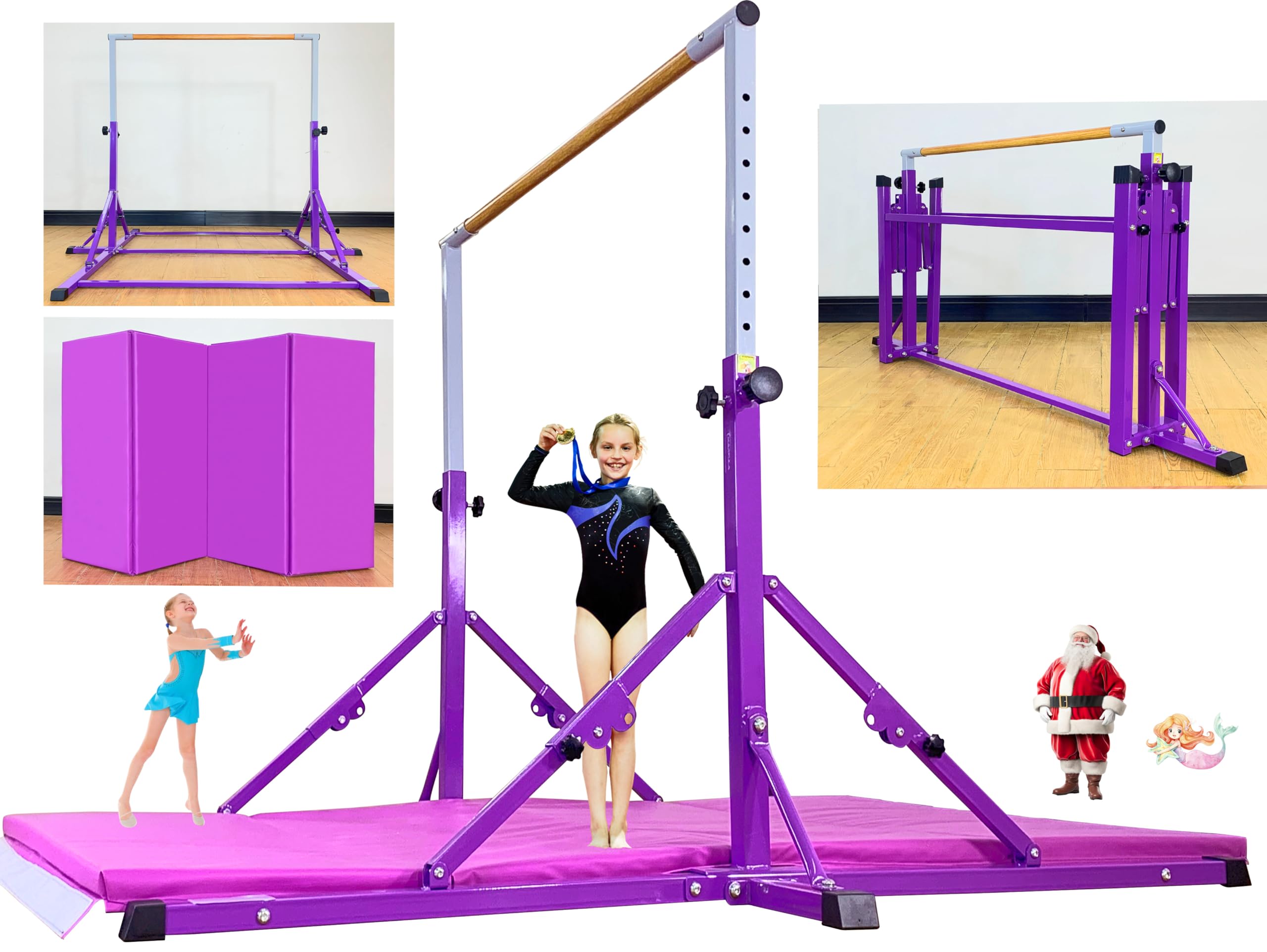 Buy MARFULA Adjustable Gymnastics Bar with Mat 6 Ft Kip Bar with Mat