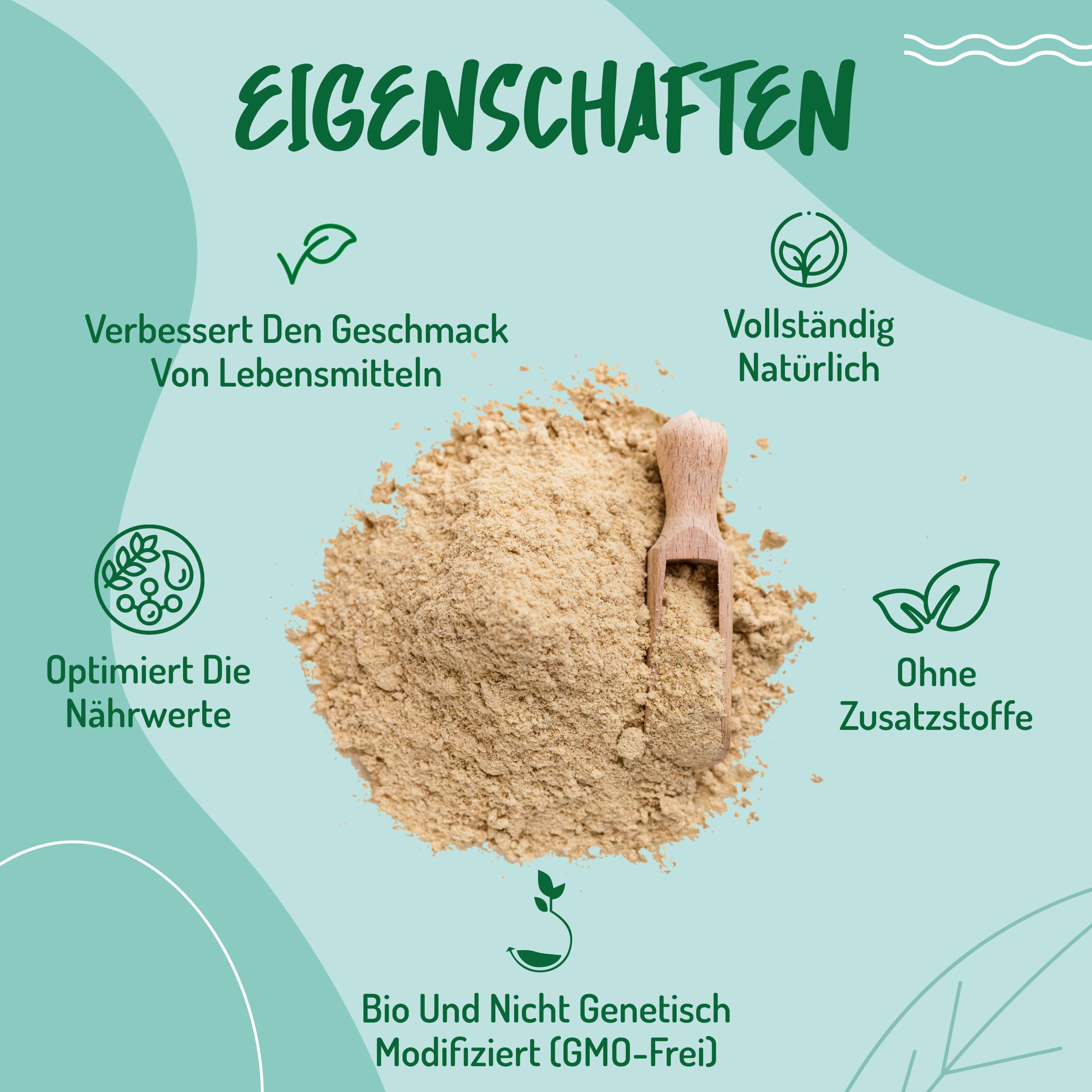 Hefeflocken Bio Vegan - 500g. Nährhefe Bio Trocken. Von Natur aus Glutenfrei Laktosefrei und Backtriebmittel. Alternative für Bierhefe und Käse. Nutritional Yeast Organic Flakes.