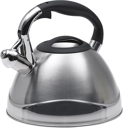 Miniatura 1 de Creative Home Crescendo - Hervidor de té silbante de acero inoxidable con fondo de aluminio capsulado para una distribución uniforme del calor, 3.1