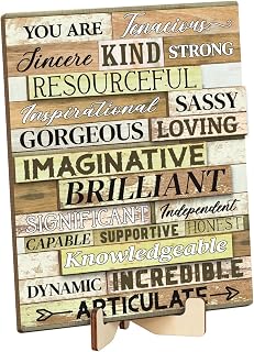 Putuo Decor Inspirational Desktop Sign, Positive Affirmation Table Decor, Encouraging Motivational Tabletop Display for Home, Office, Classroom